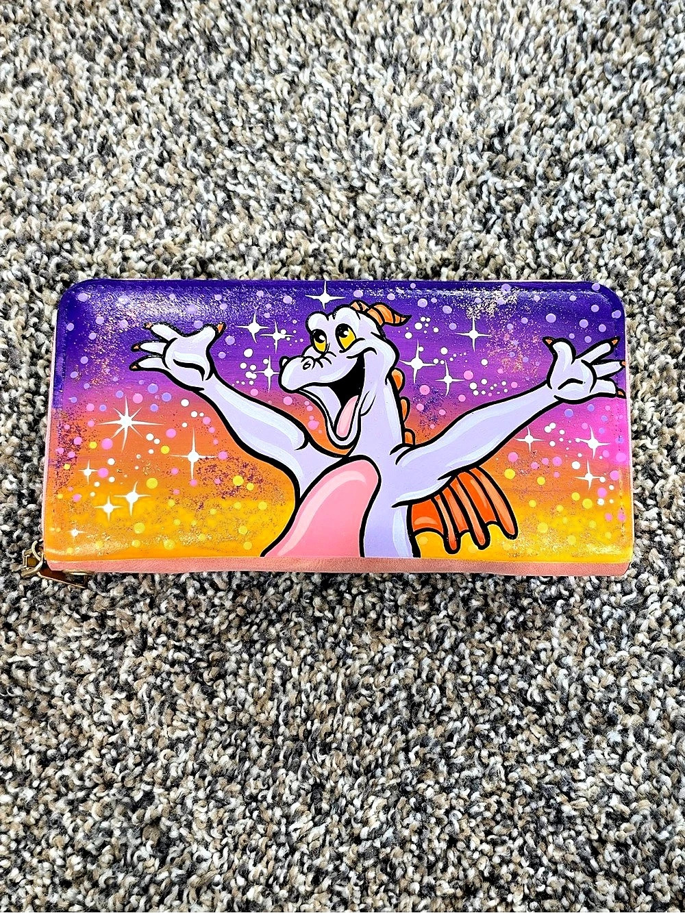 Disney Colorful Figment Zip Wallet in Pink & Purple